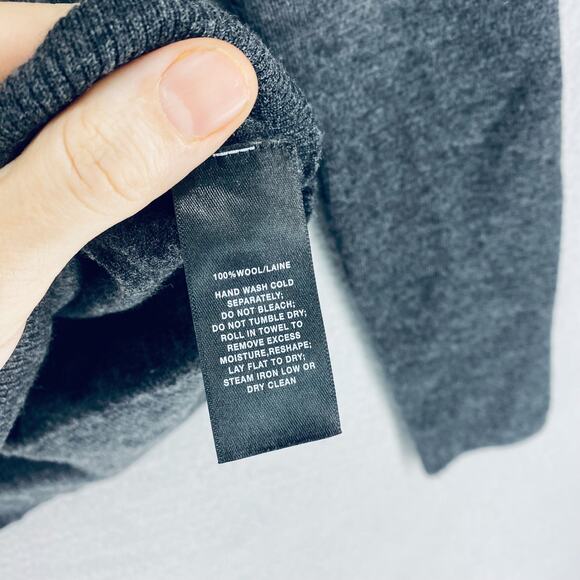 lafayette 148 Wool Sweater Womens S Gray Mock Neck Minimalist Quiet Luxury - Picture 6 of 11